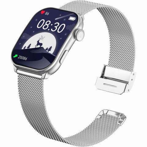 Smartwatch Damski GRAVITY GT28-10 Pasek + Bransoleta Biało Srebrny