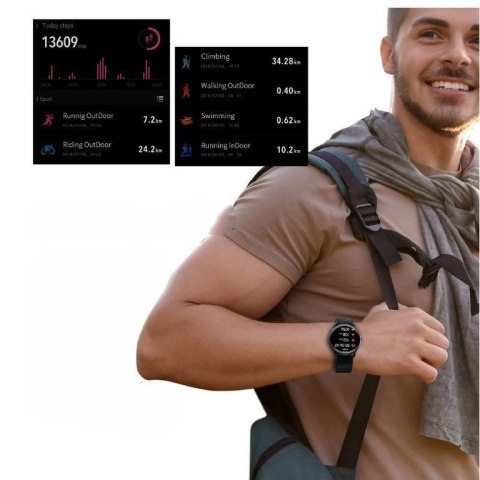 SMARTWATCH MĘSKI G. Rossi G.RSWSF1-1A1-1 black + dodatkowy PASEK (sg003e)