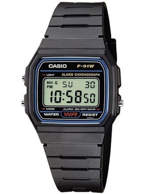 ZEGAREK MĘSKI CASIO F-91W-1YER (zd086a) - KLASYKA + BOX