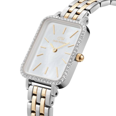 ZEGAREK DAMSKI DANIEL WELLINGTON Quadro Lumine Bezel 5-Link Two-Tone DW00100671 + BOX (zw519g)