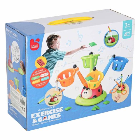 Gra zręcznościowa dla dzieci skakanka wyrzutnia rzut do celu biedronka 4w1