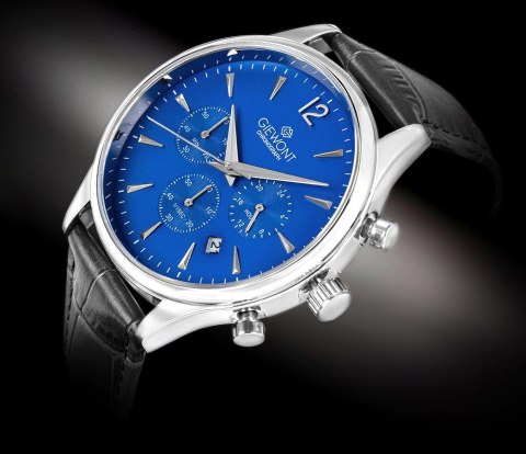 Zegarek Męski Giewont Chronograph Sapphire Czarno Niebieski GW6310-A3