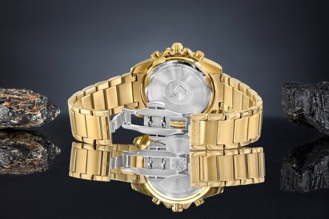 Zegarek Męski Giewont Chronograph Sapphire Złoto Niebieski GW3970-B6