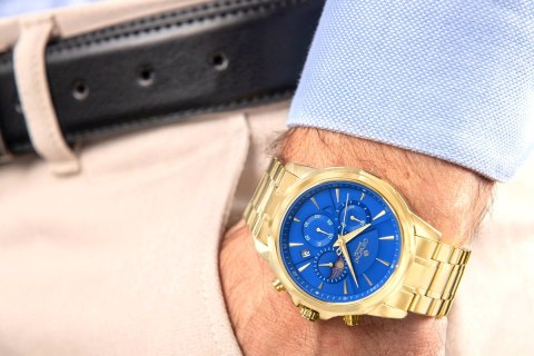 Zegarek Męski Giewont Chronograph Sapphire Złoto Niebieski GW9460-B5