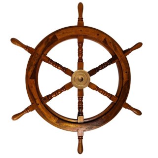 Drewniane koło sterowe z Mosiężnym Wkładem - Miejsce na klin - średnica 75cm - SW2/30'