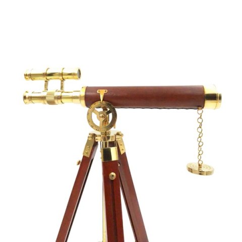 Duża mosiężna luneta na trójnogu - Wysokość maksymalna 57 cm - TDBL