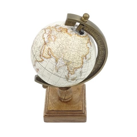 Globus dekoracyjny Amundsen na podstawie drewnianej - NC2130
