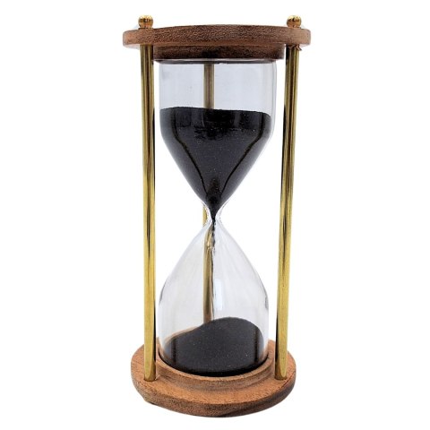 Klepsydra Mosiężno-Drewniana - 5 minut - Elegancka dekoracja retro - NC3012V