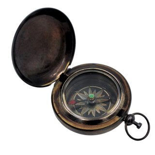 Kompas Turystyczny Retro - Mosiądz - Wykończenie Antyk - NC2884
