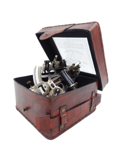 Sekstant Mosiężny w Pudełku Skórzanym - NC1514B