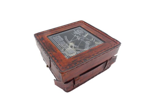 Sekstant Mosiężny w Pudełku Skórzanym - NC1514B