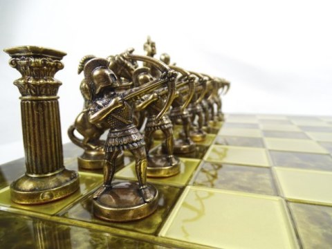 Szachy Mosiężne Łucznicy Duże 44x44cm - Luksusowy Prezent - S10BBRO