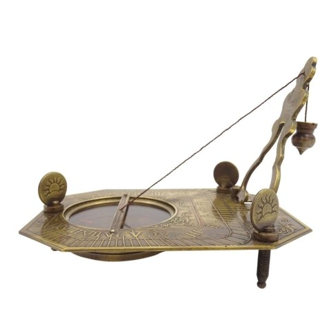 Zegar Słoneczny z Kompasem w Pudełku Drewnianym - Retro Prezent dla Podróżnika - SUN-0106