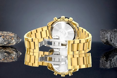 Zegarek Męski Giewont Chronograph Sapphire Złoto Czarny GW8720-B4