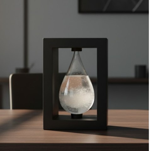 Barometr Burzowy Fitzroya w Oprawie Drewnianej - Kropla Storm Glass - BAW1