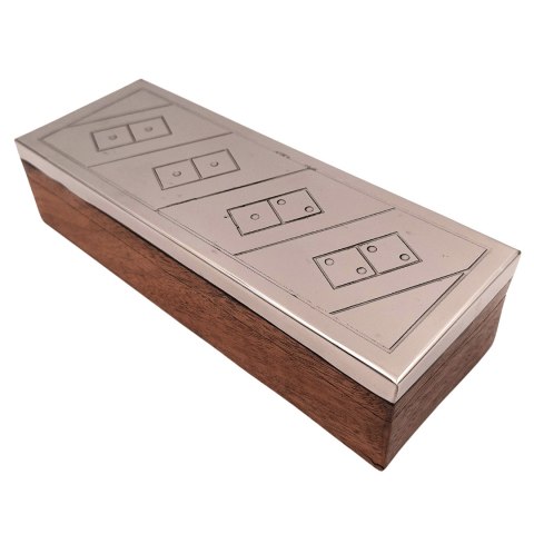 Domino w Pudełku Drewnianym z Aluminiowym Topem - DO-017