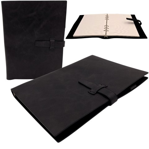 Elegancki Notes Skórzany A5 Vintage Retro z Zamknięciem - Pamiętnik Dziennik - EE4