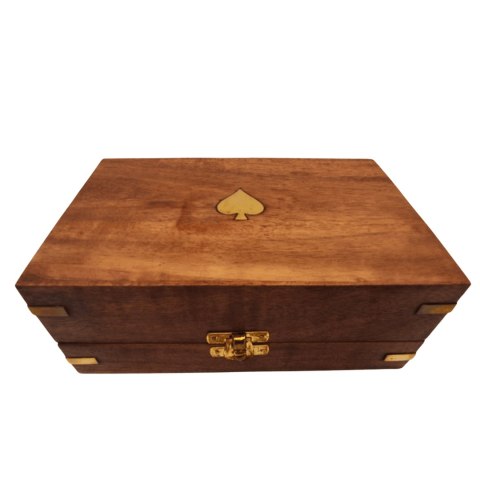 Elegancki Zestaw do Pokera w Pudełku Drewnianym - 100 żetonów - DNU-102