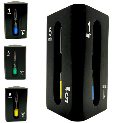 Klepsydra 1-3-5 minut trójstronna czarna - STW6