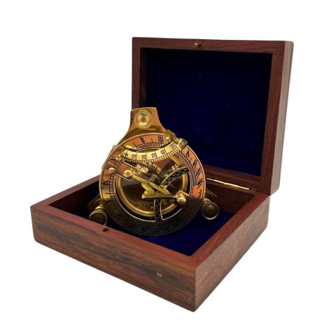 Kompas Mosiężny w Pudełku Drewnianym - Dollond Retro - SD14/2.5