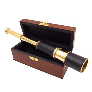 Luneta Mosiężno-Skórzana w Pudełku Drewnianym - HT01