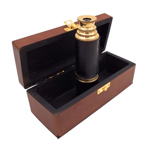 Luneta Mosiężno-Skórzana w Pudełku Drewnianym - HT01