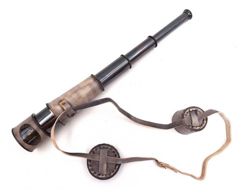 Luneta mosiężno-skórzana z paskiem NI1273