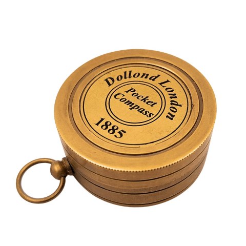Mosiężny Kompas z Zegarem Słonecznym - Zamykany - C04
