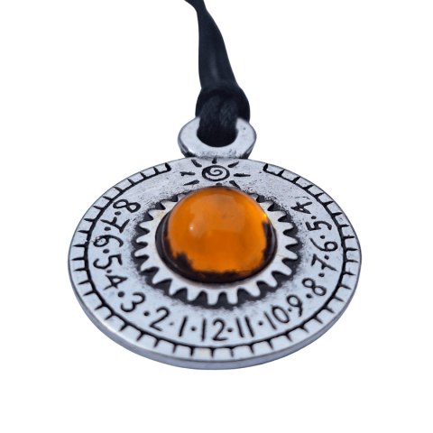 Naszyjnik Zegarek Słoneczny - Saturn - Posrebrzany Zamak + Czeski kryształ - SAT26