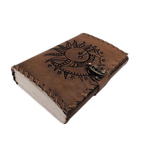 Notes Skórzany Retro 200 stron Słońce i Księżyc 200 stron - AH05