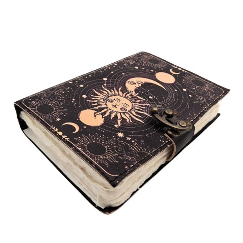 Notes Skórzany Słońce i Księżyc Ozdobny 200 stron - AH07