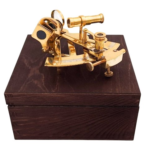 Sekstans Mosiężny w Drewnianym Pudełku - Prezent dla Żeglarza - NSWBA