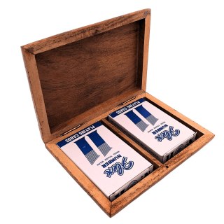 Zestaw 2 Talii Kart w Drewnianym Pudełku - Elegancki Prezent - Vintage - DNU-2791