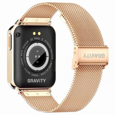 Smartwatch Gravity Różowe Złoto Bordowy 2 Paski GT17-6