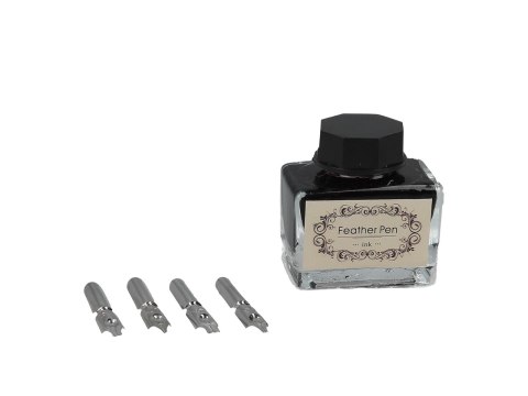 Zestaw piśmienniczy - Pióro z wymiennymi stalówkami i atramentem