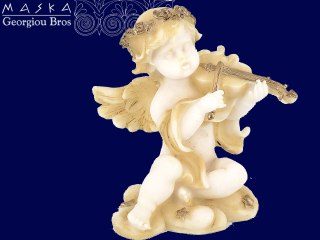Aniołek grający na skrzypcach -alabaster grecki