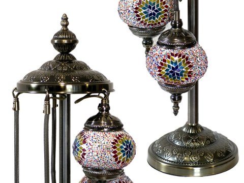 Lampa podłogowa - pięć kloszy, wielokolorowych