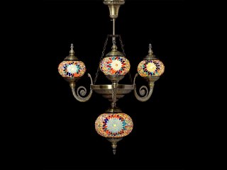 Lampa sufitowa - cztery klosze, wielokolorowe