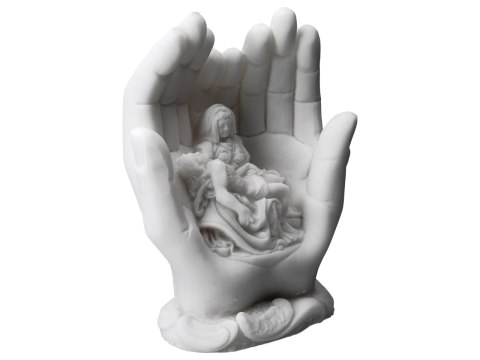 Pieta w dłoniach -alabaster grecki