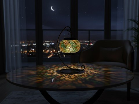 Świecznik/lampion - klosz pojedynczy, wielokolorowy