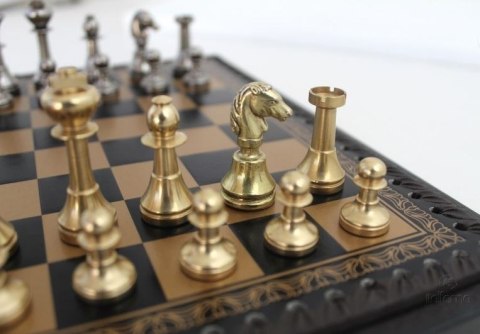 Ekskluzywne mosiężne szachy Italfama 28x28 cm - N001