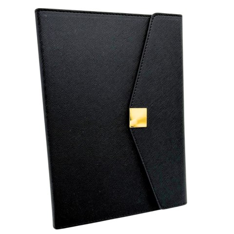 Elegancki Zestaw Prezentowy Premium - Notes A5 z Długopisem i Pendrive 16GB w Pudełku - Czarno-złoty - EE9