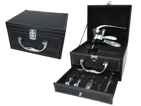 Kpl. akcesoriów do wina w kuferku (8 elementów)