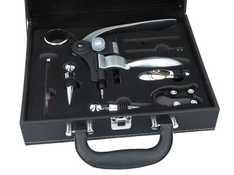 Kpl. akcesoriów do wina w walizce (7 elementów)