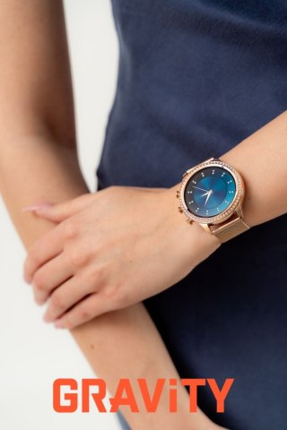 Smartwatch Gravity Różowe Złoto Pasek i Bransoleta GT5-7