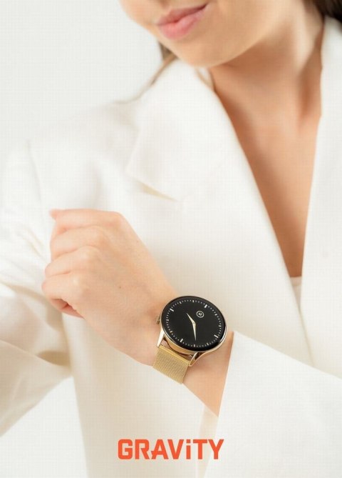 Smartwatch Gravity Złoty Pasek + Bransoleta GT11-1
