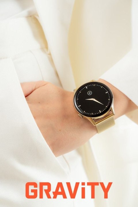 Smartwatch Gravity Złoty Pasek + Bransoleta GT11-3