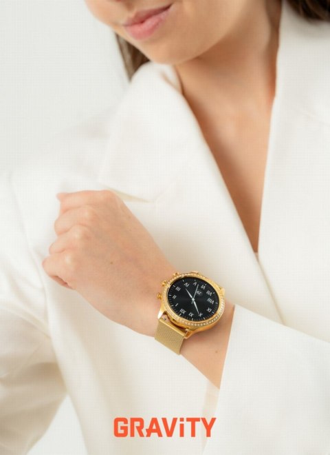 Smartwatch Gravity Złoty Pasek i Bransoleta GT5-2