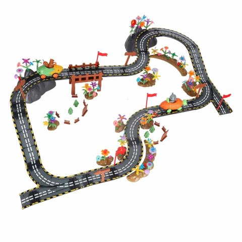 Tor wyścigowy samochodowy magnetyczny 2 pojazdy świecące 310 elementów