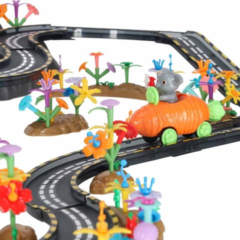 Tor wyścigowy samochodowy magnetyczny 2 pojazdy świecące 310 elementów